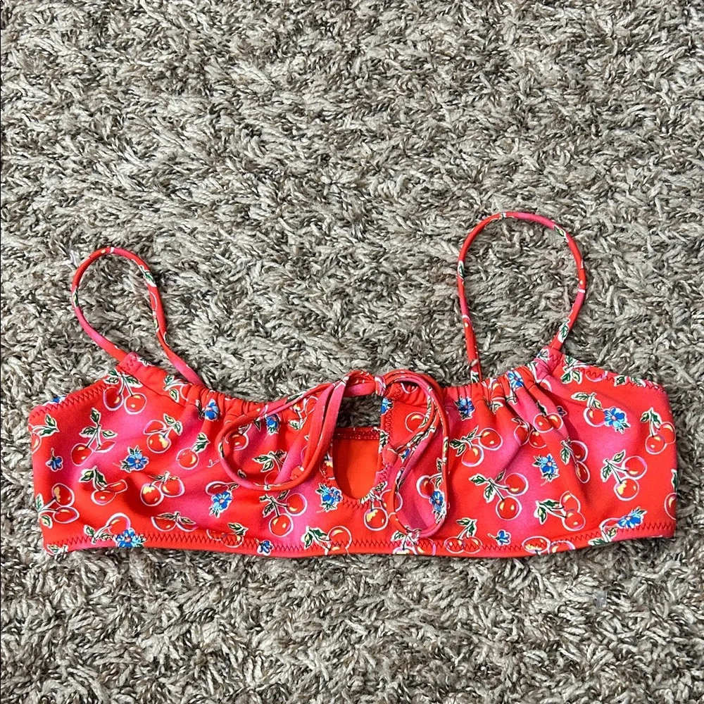 Pacsun Eco Red Cherry Salina Keyhole Tank Bikini Top Sz S